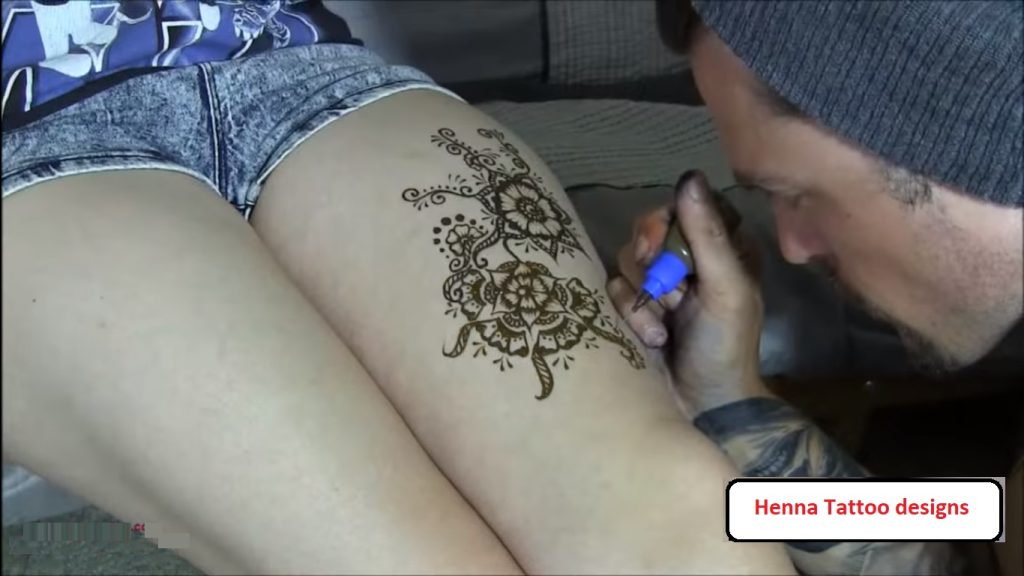 Legs henna tattoo